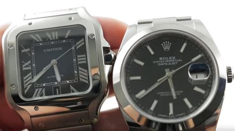 rolex vs cartier women's watch|cartier santos vs rolex datejust.